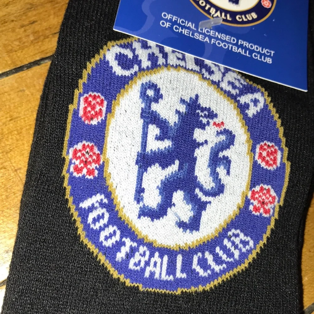 Chelsea Football Club Black Crew Socks with Crest